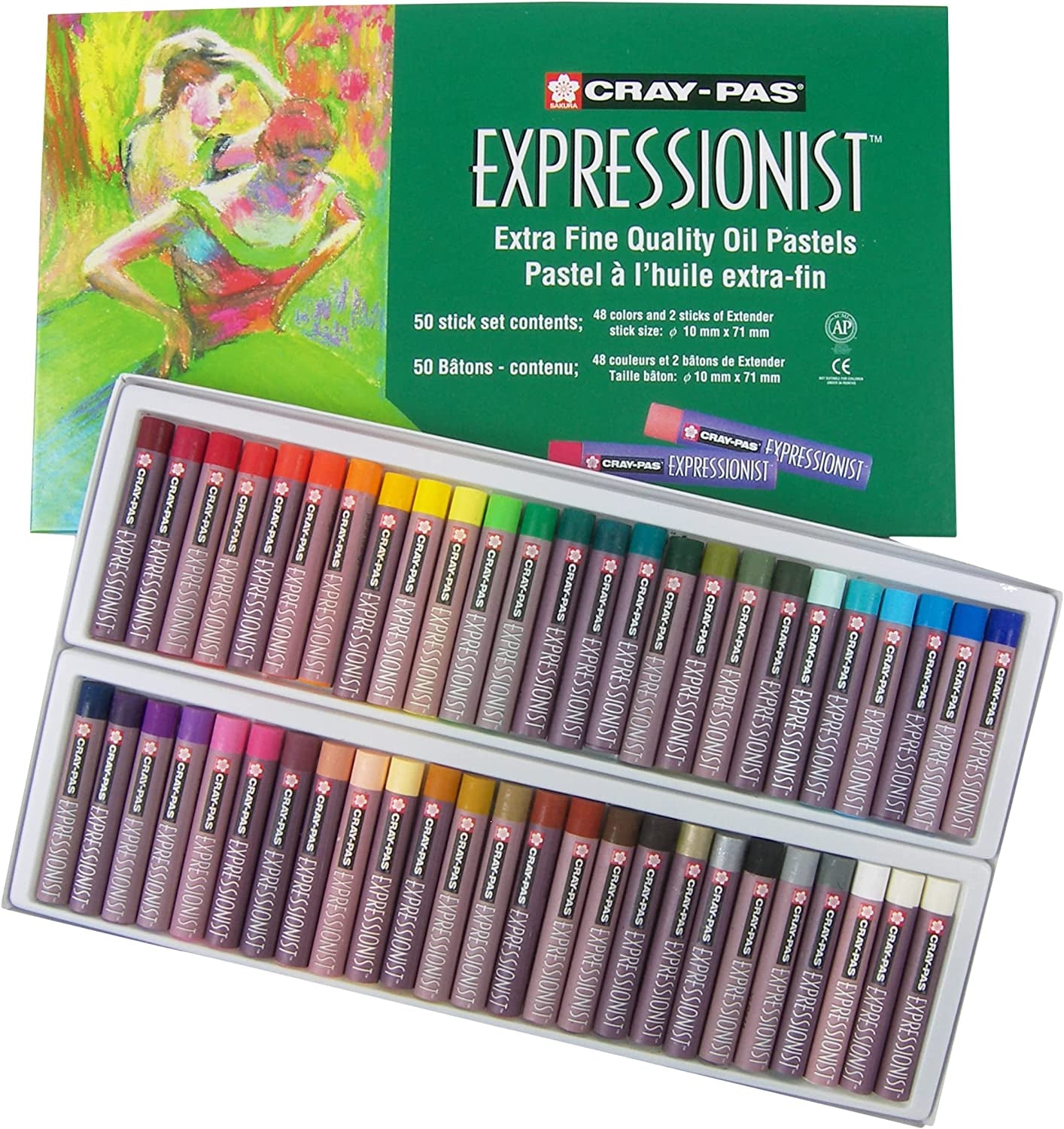 Cray-Pas Expressionist Oil Pastel Set - Soft Oil Pastels for Artists - 50  Sticks